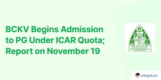 BCKV Begins Admission to PG Under ICAR Quota; Report on November 19